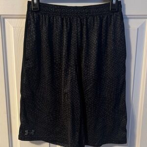 Under Armour boys Black Geometric Pattern basketball Shorts size youth large